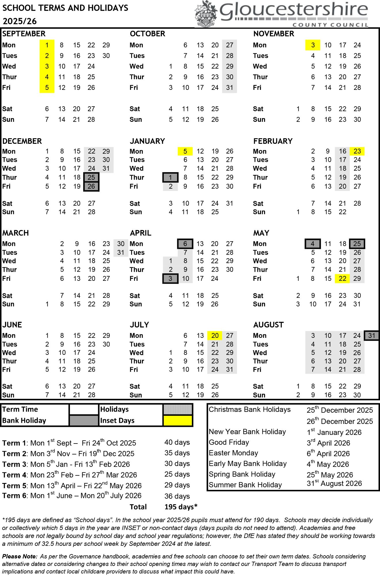Term dates table - available in pdf format as a download at the bottom of the page.